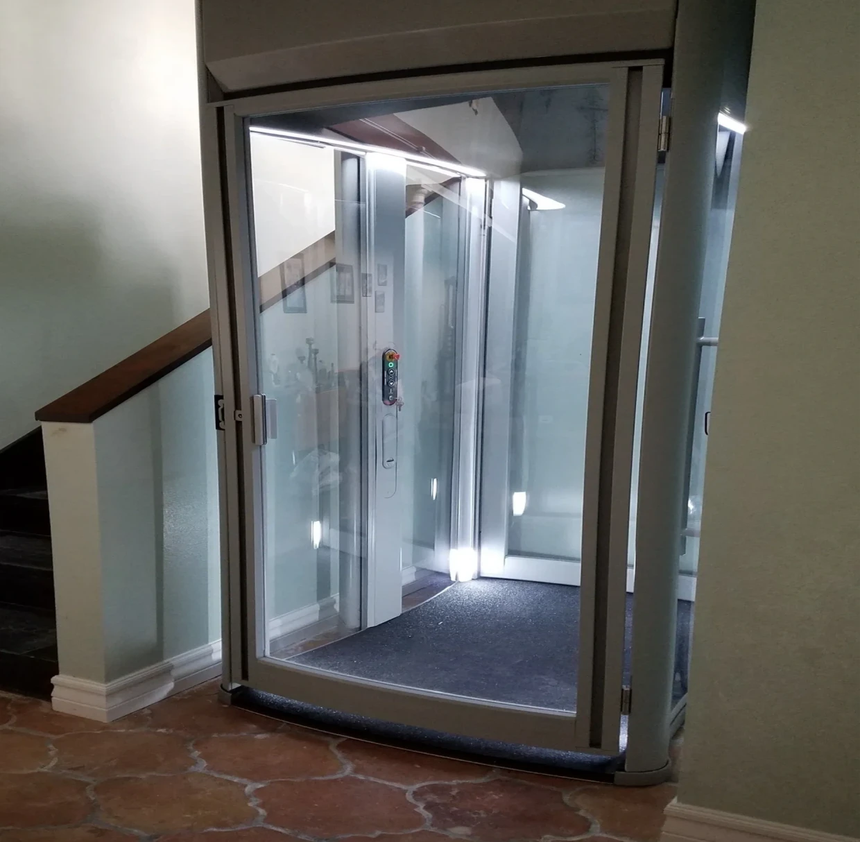 Modern home elevator installation